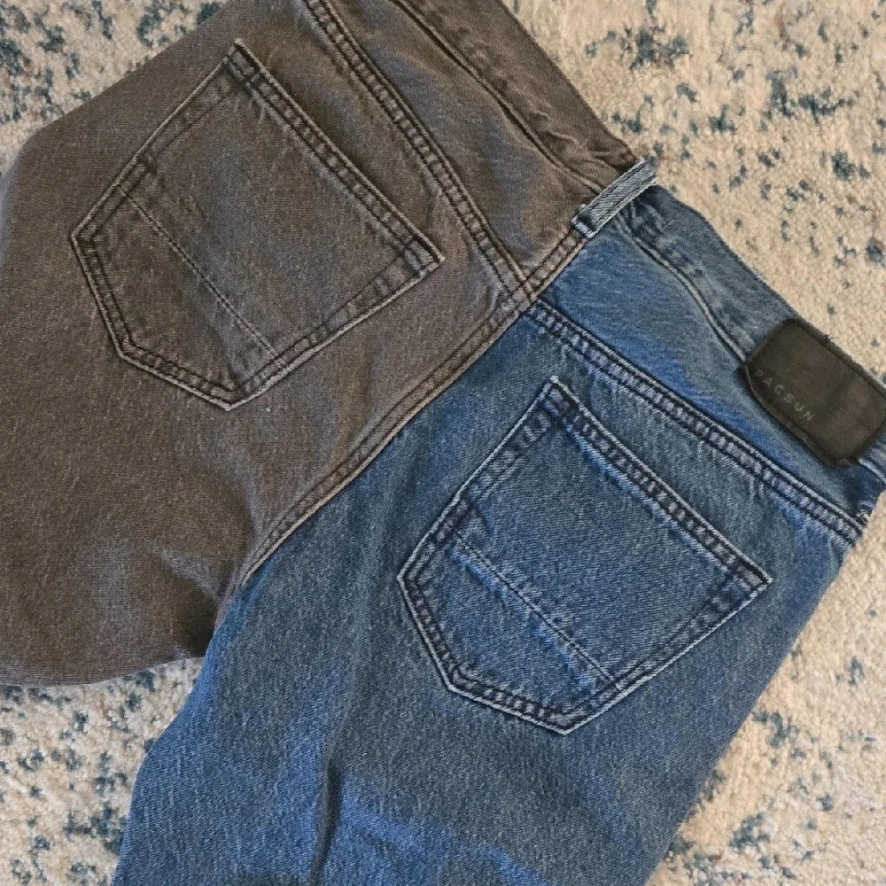 Pacsun Blue and Grey Skinny Jeans with Contrast Design